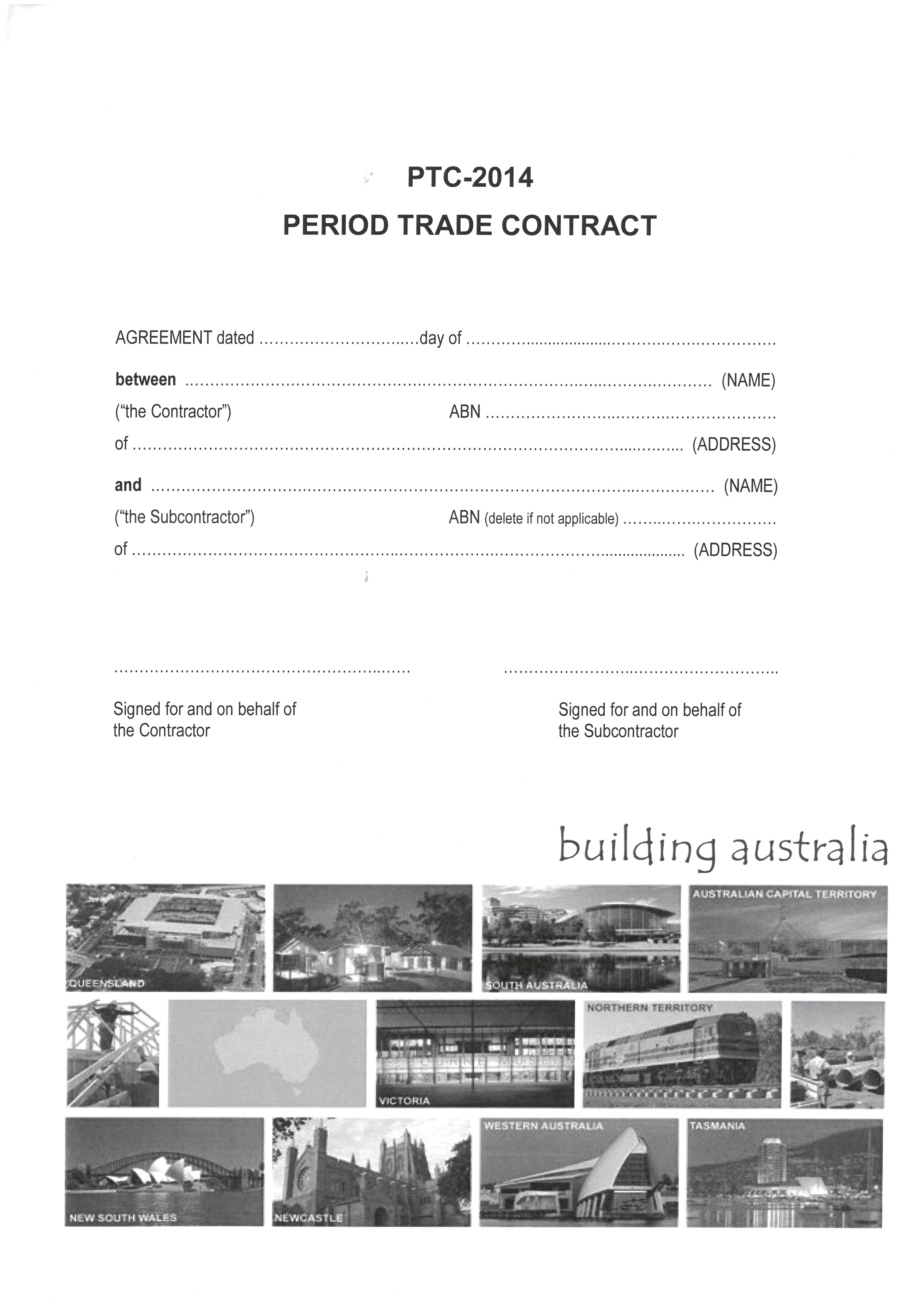 Master builders contract documents